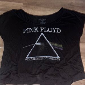 Pink Floyd Black Short Sleeve Crop Tee
